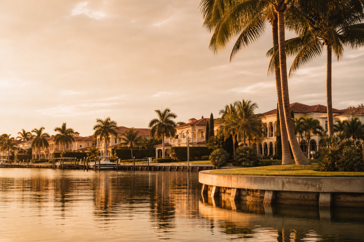 St. Petersburg, Florida waterfront district at golden hour