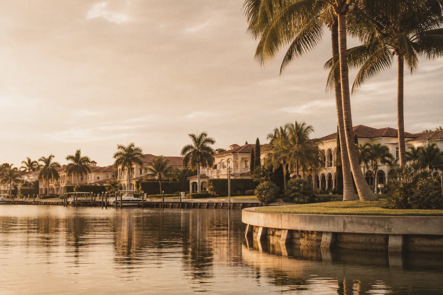 St. Petersburg, Florida waterfront district at golden hour